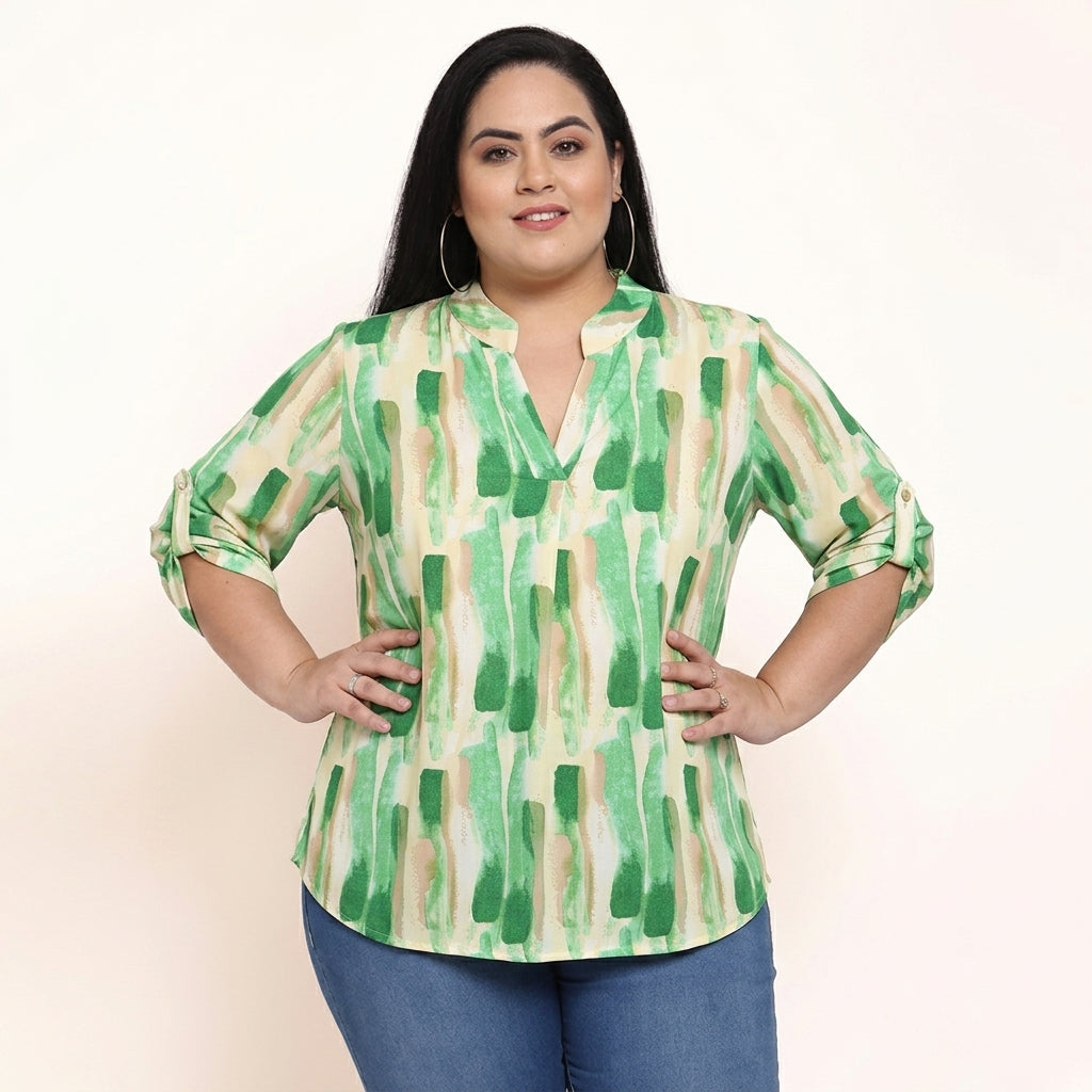 Groen-witte blouse