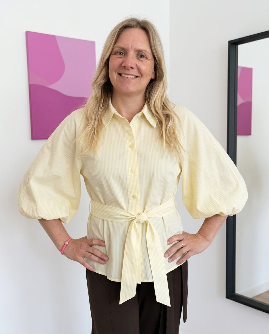 Blouse met Pofmouw Geel