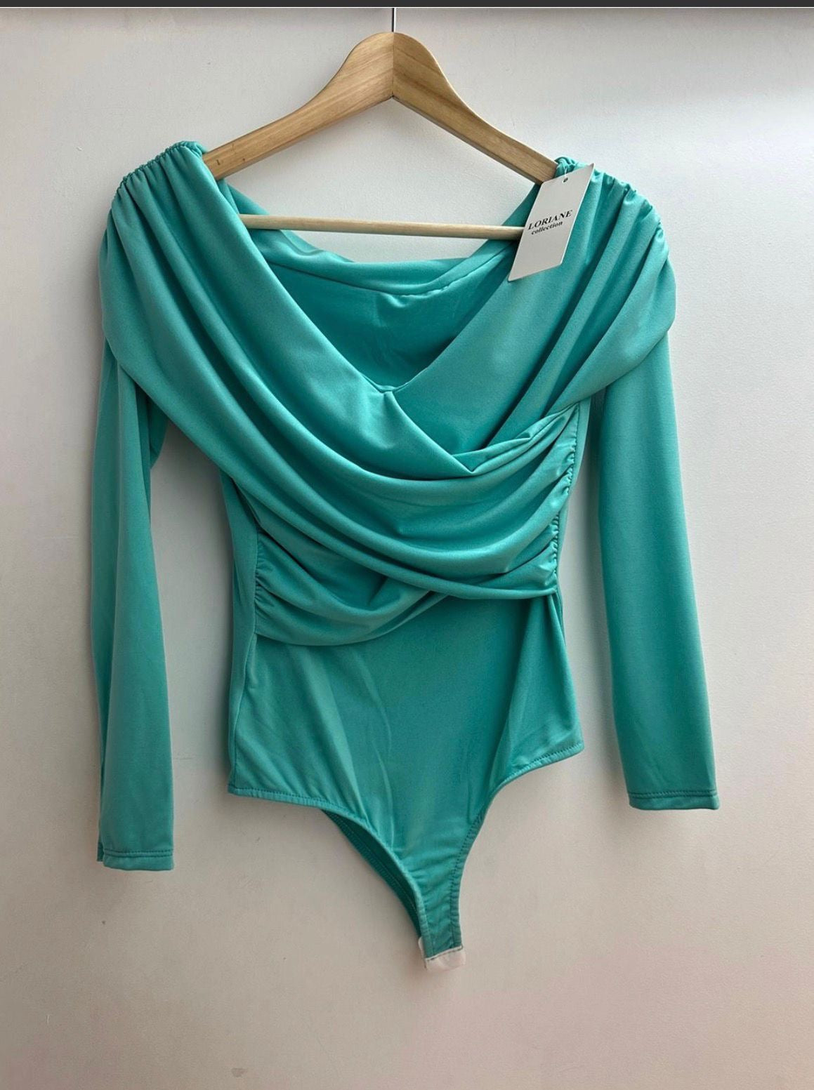 Mintgroene Draped Bodysuit