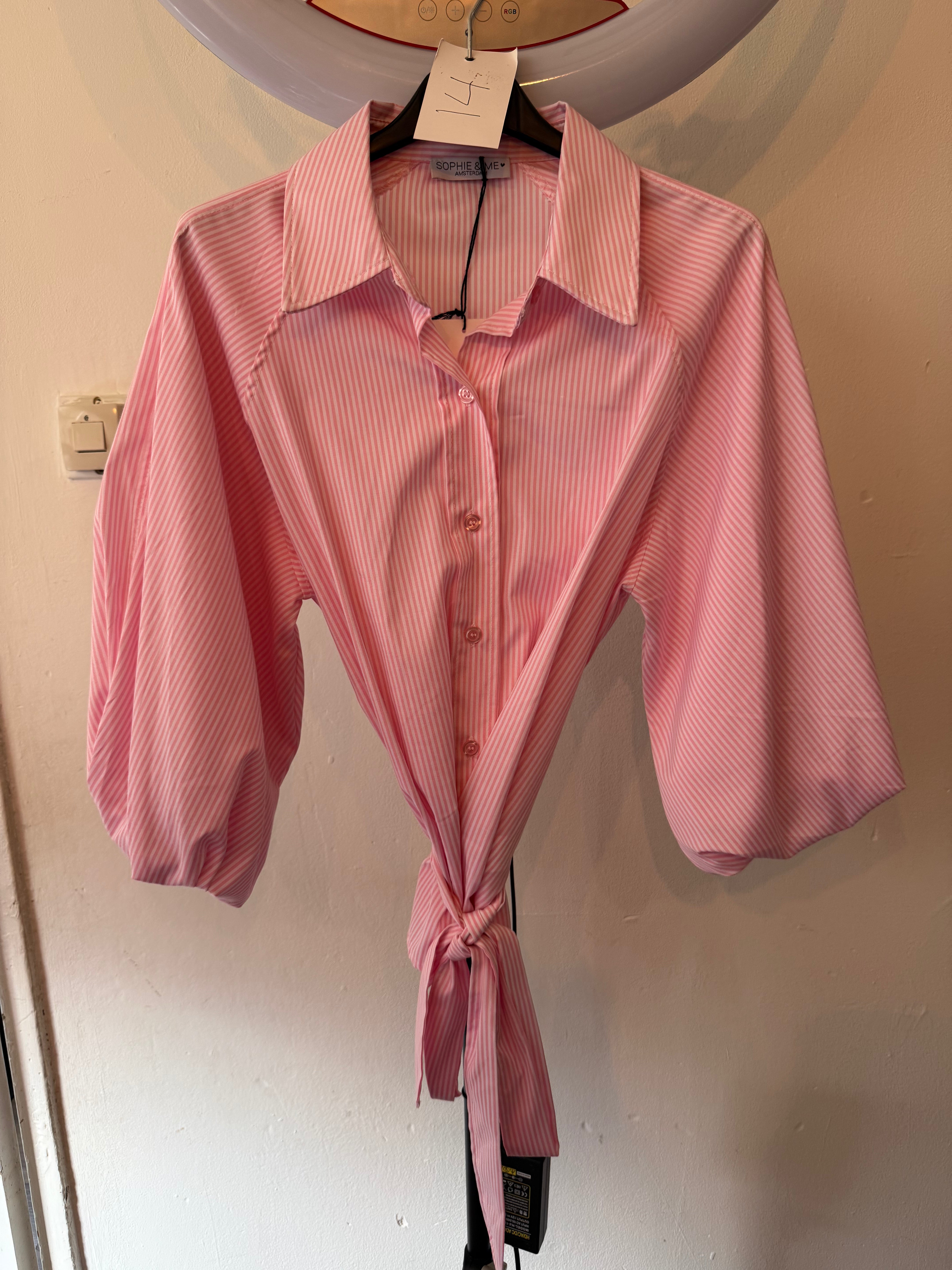Blouse met pofmouw roze