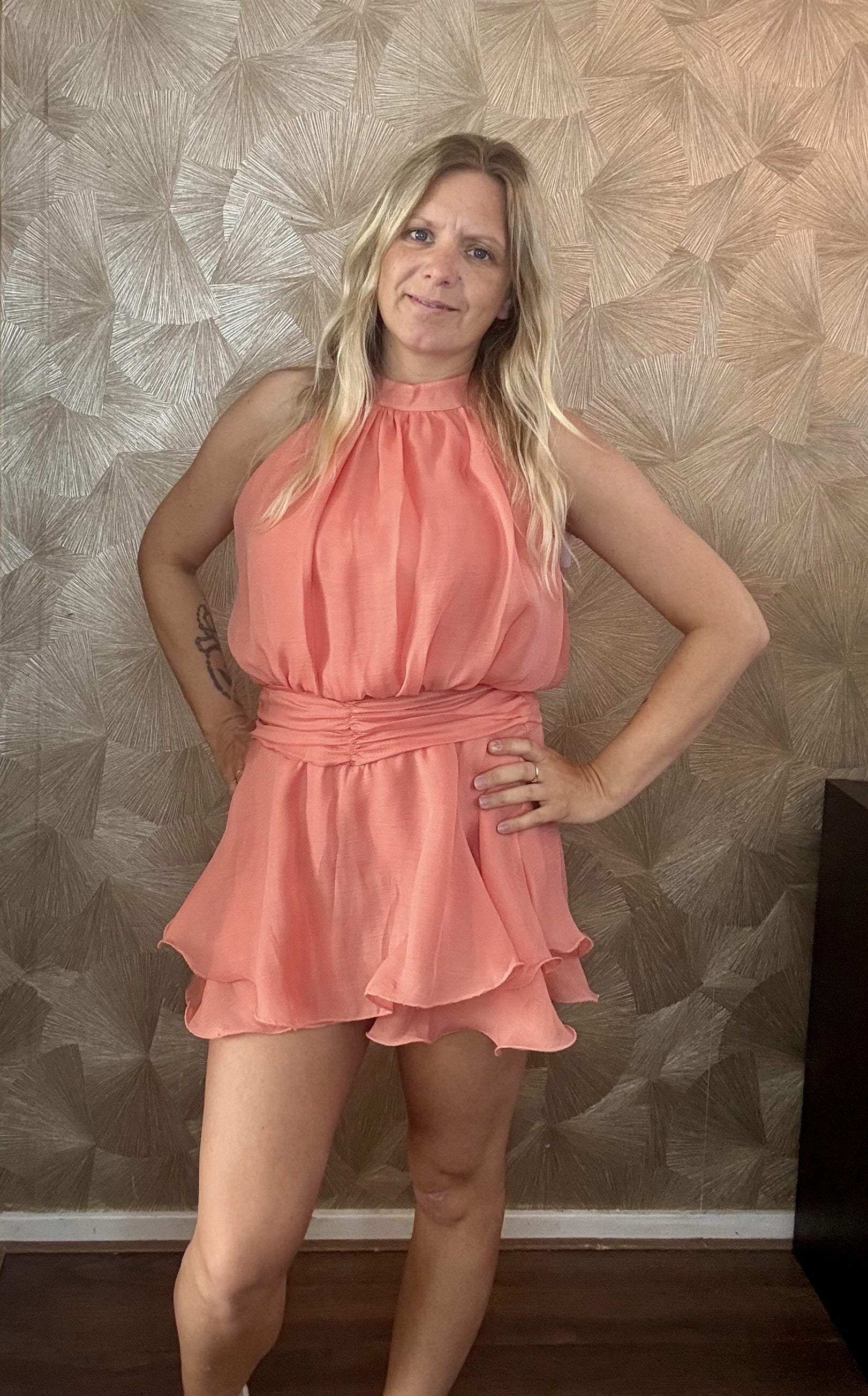 Playsuit zalm