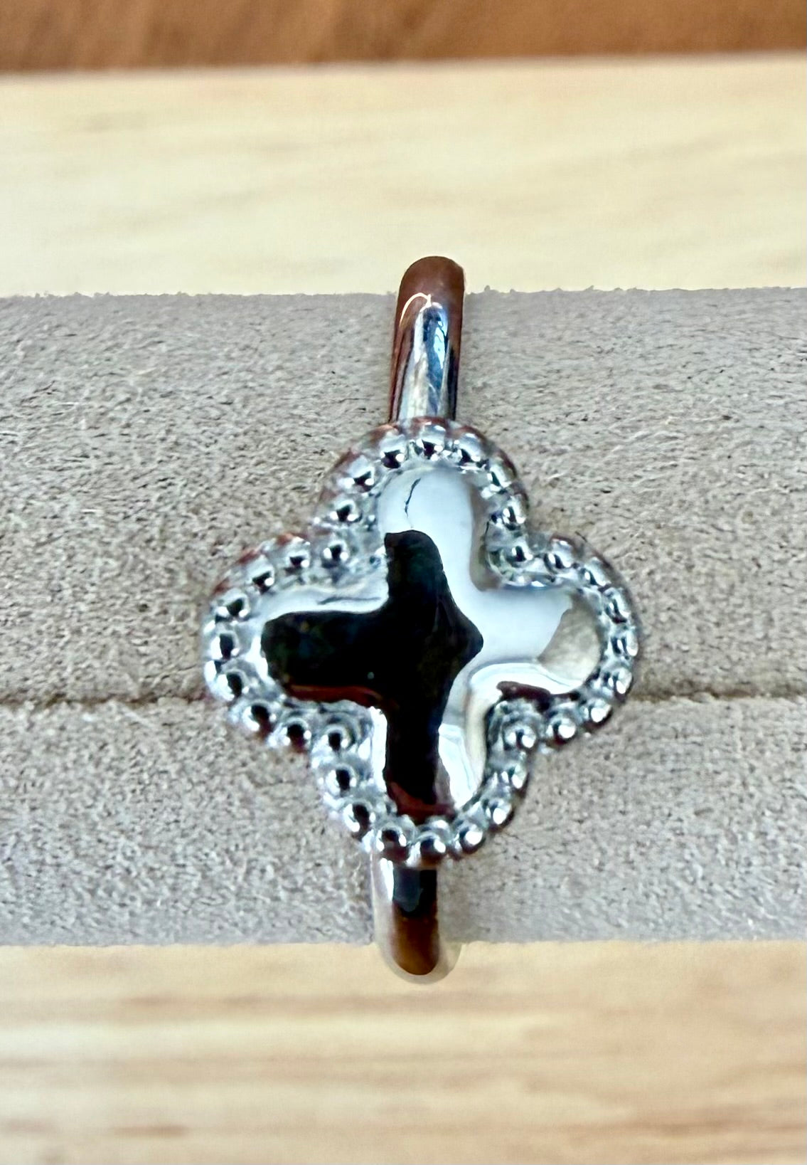 Zilveren Klaverblad Ring