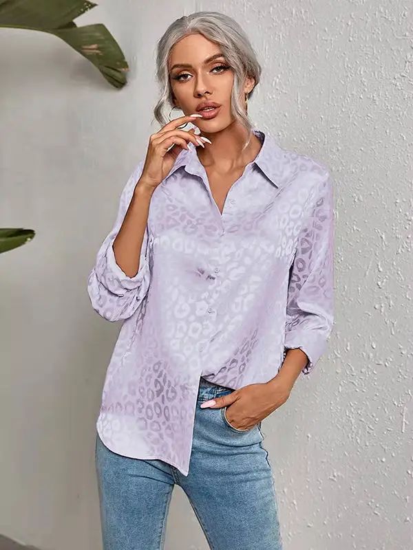Lila glans blouse