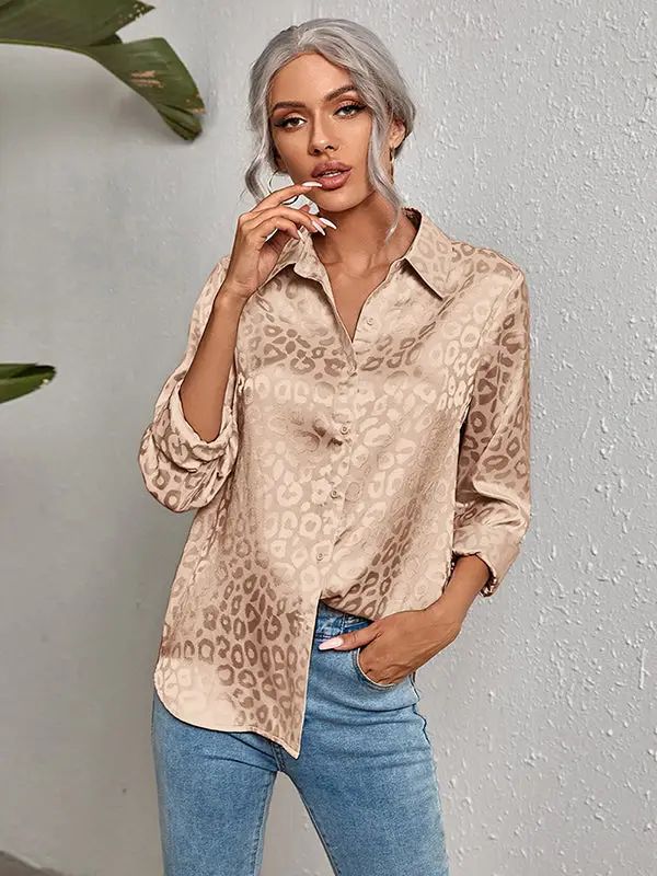 Kaki glans blouse