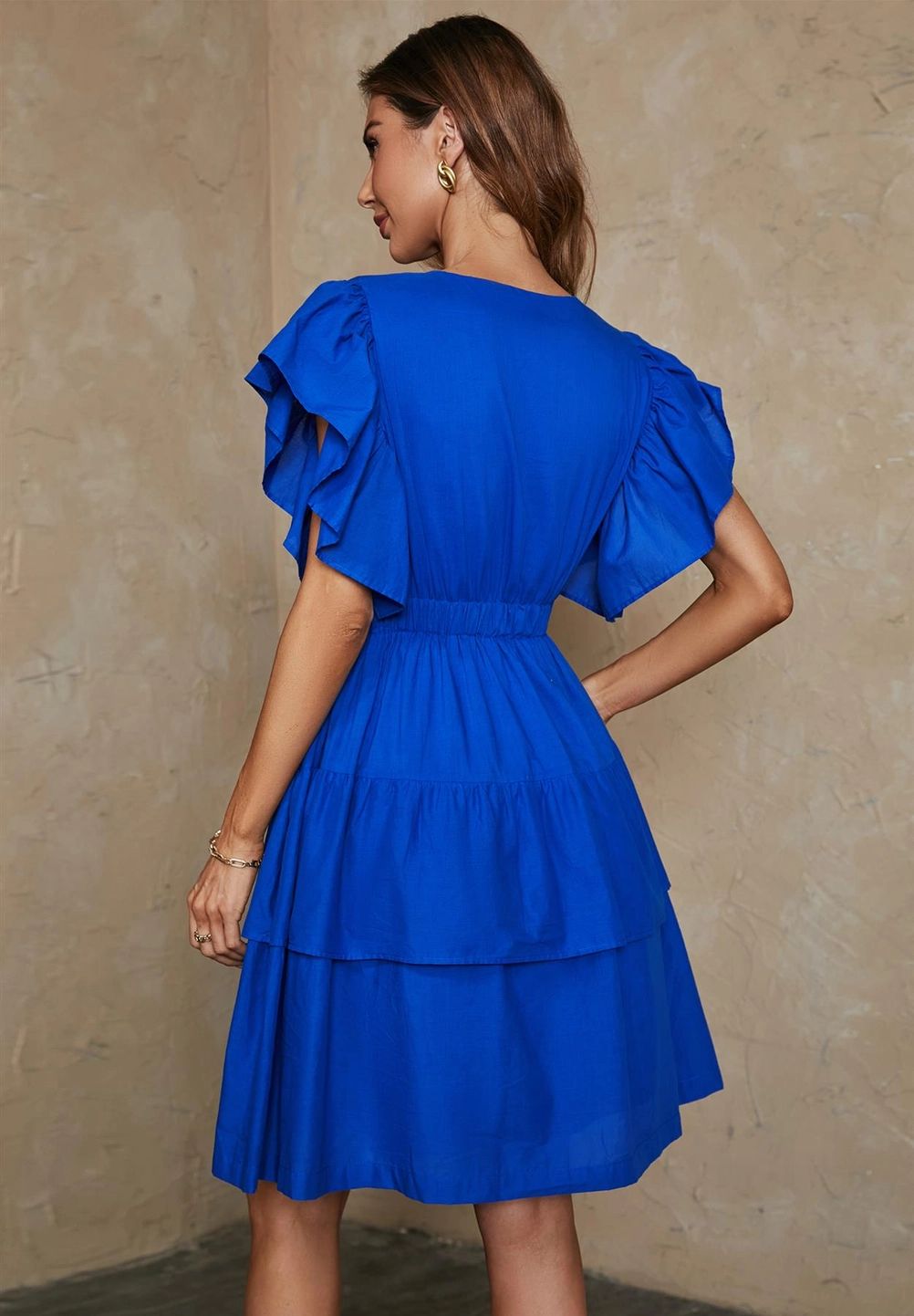 Speelse Blauwe Zomer Lente Jurk