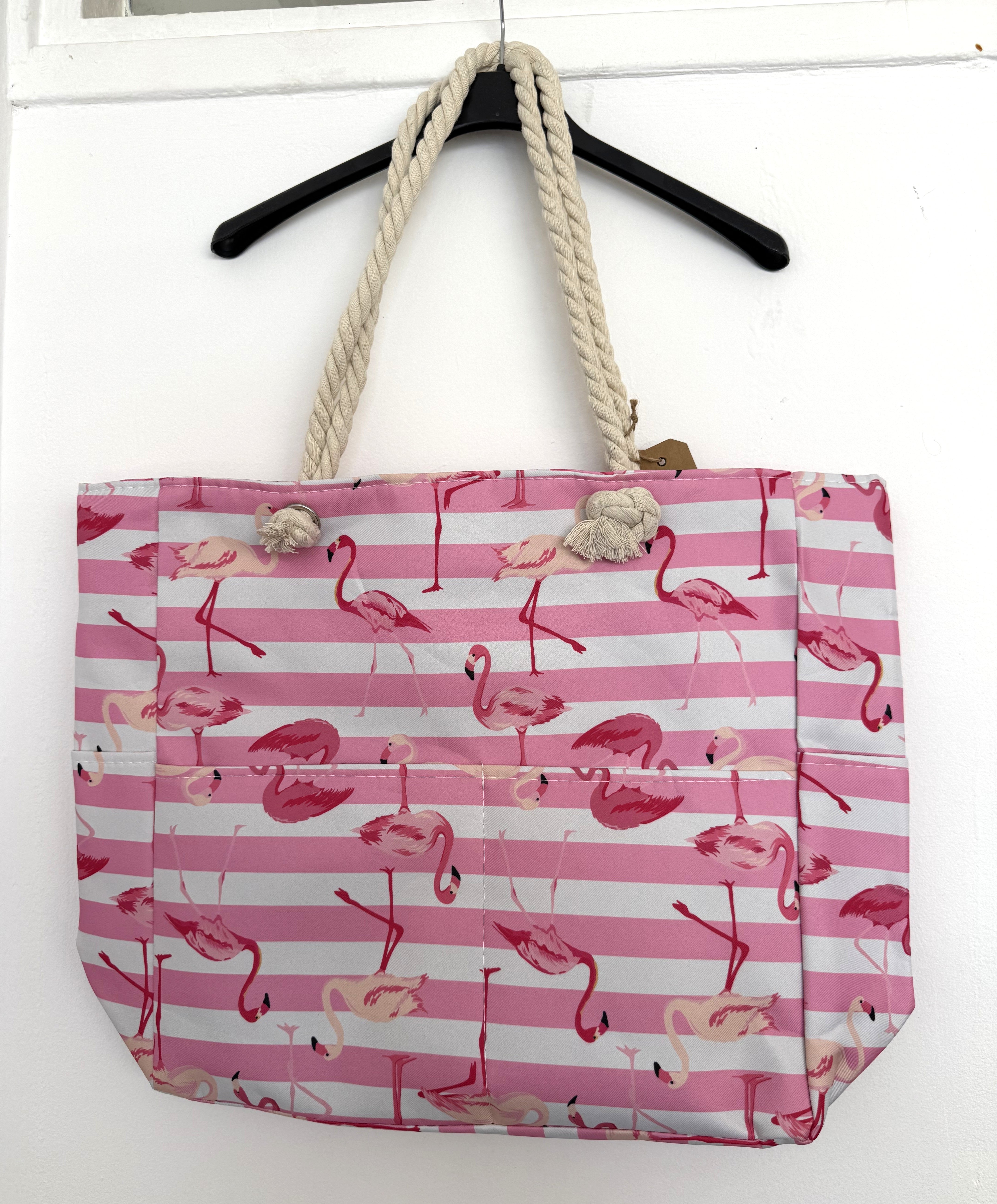 Strandtas Flamingo Strepen