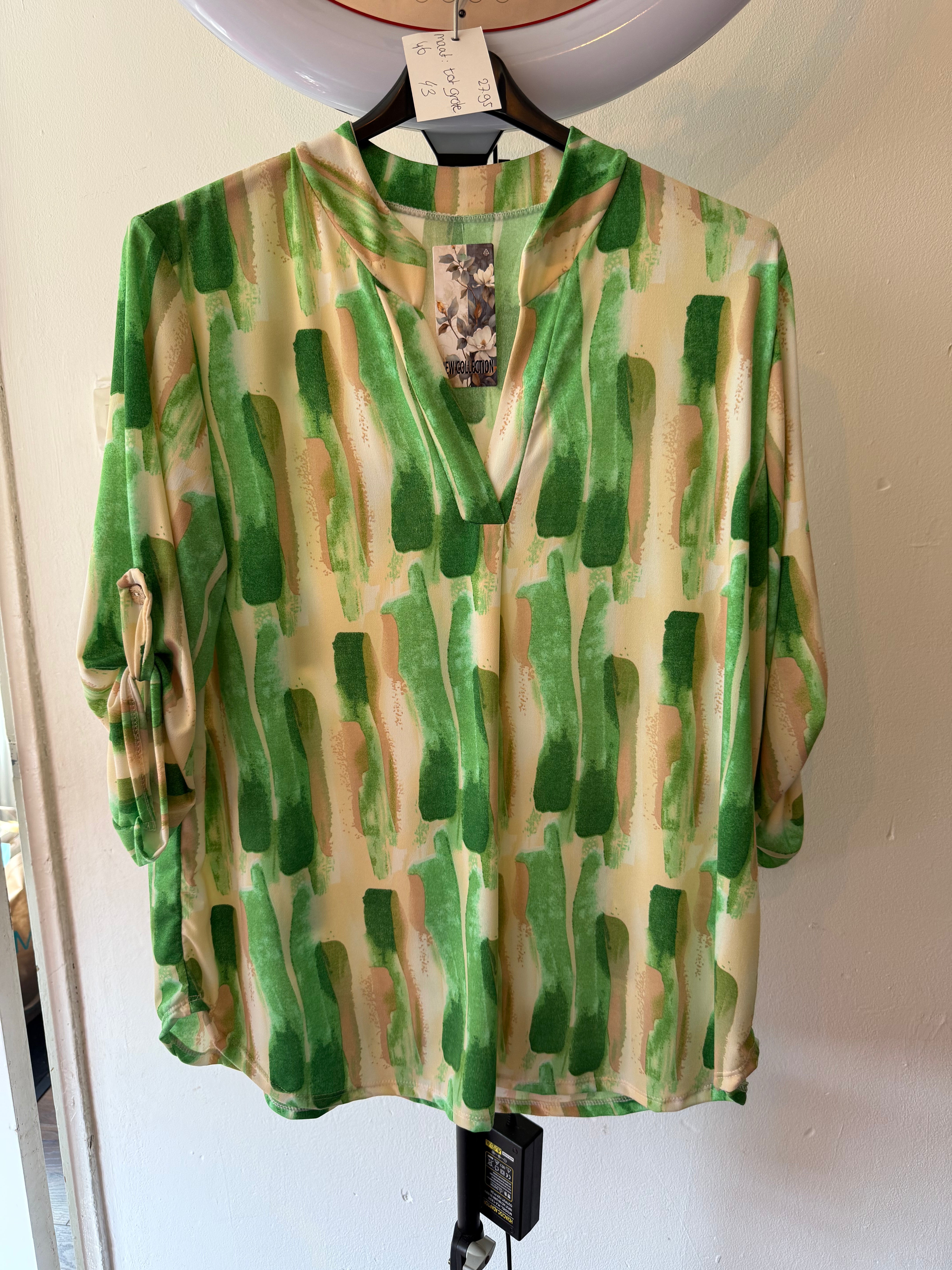 Groen-witte blouse